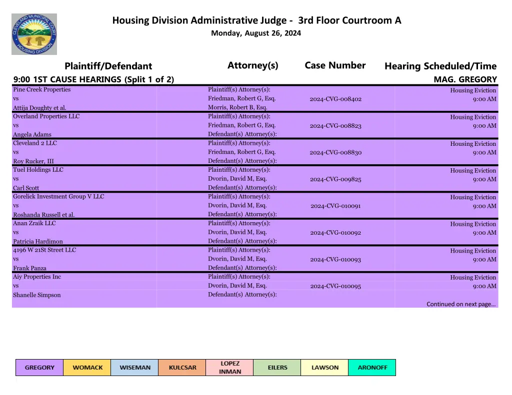 housing division administrative judge 3rd floor