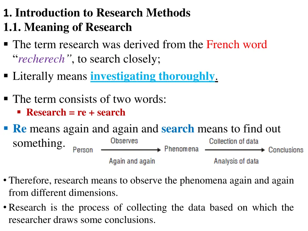 1 introduction to research methods 1 1 meaning