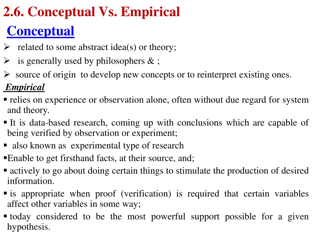 2 6 conceptual vs empirical conceptual related
