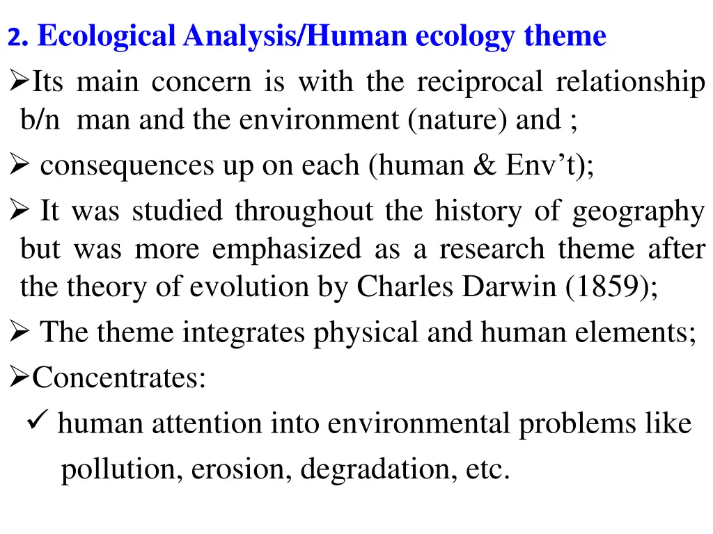 2 ecological analysis human ecology theme