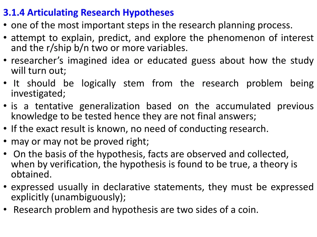 3 1 4 articulating research hypotheses