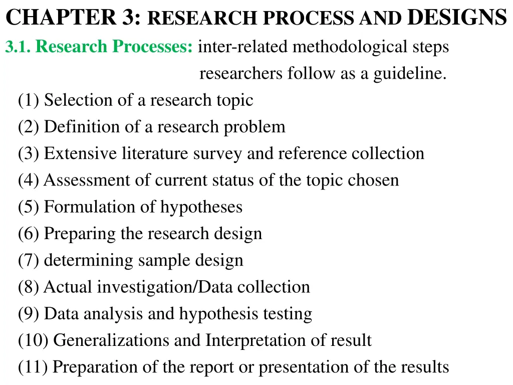 chapter 3 research process and designs