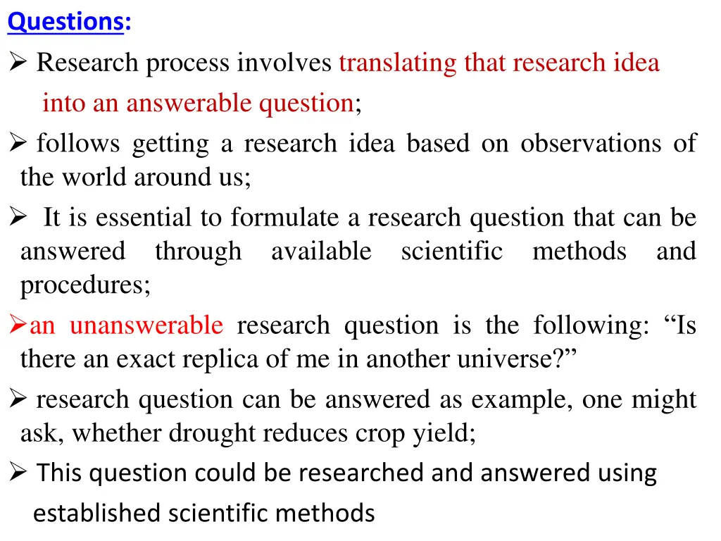 questions research process involves translating