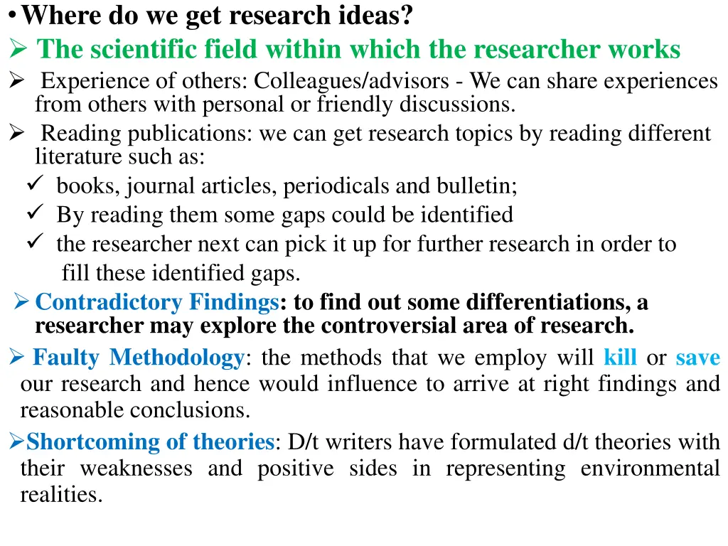where do we get research ideas the scientific