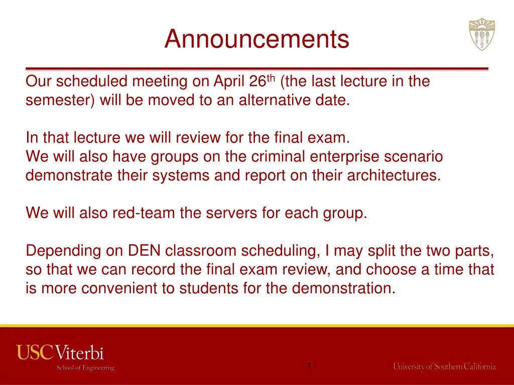 announcements