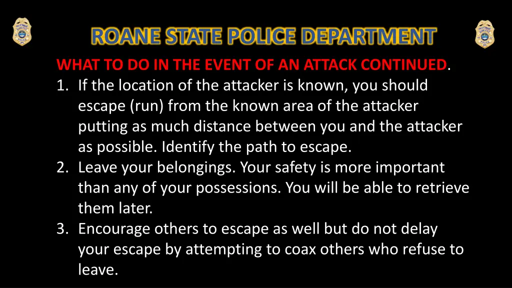 roane state police department what