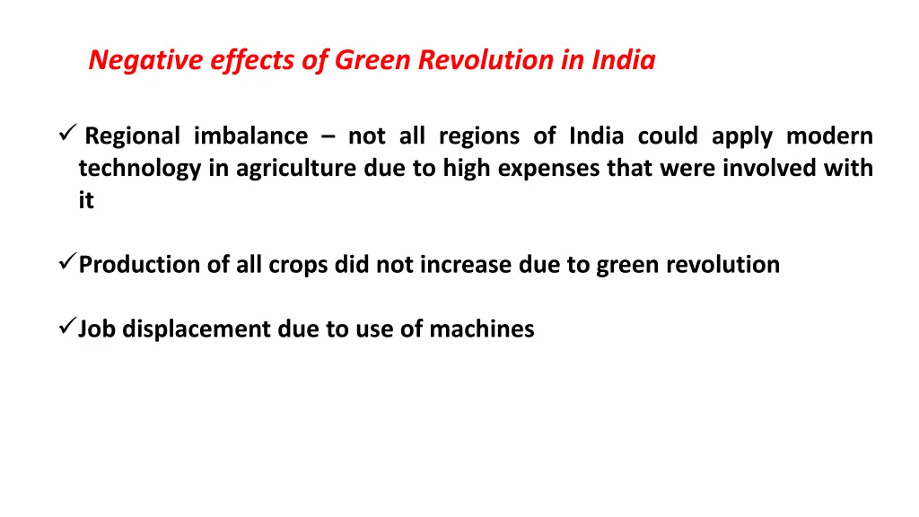 negative effects of green revolution in india