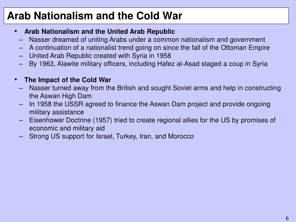 arab nationalism and the cold war