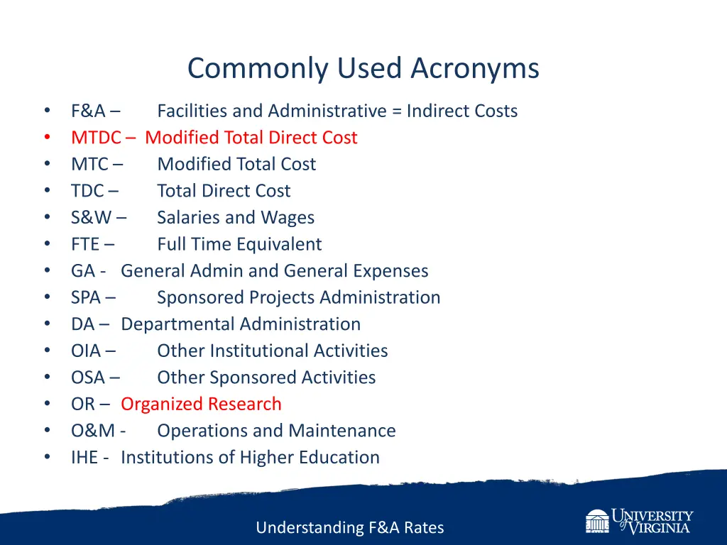 commonly used acronyms