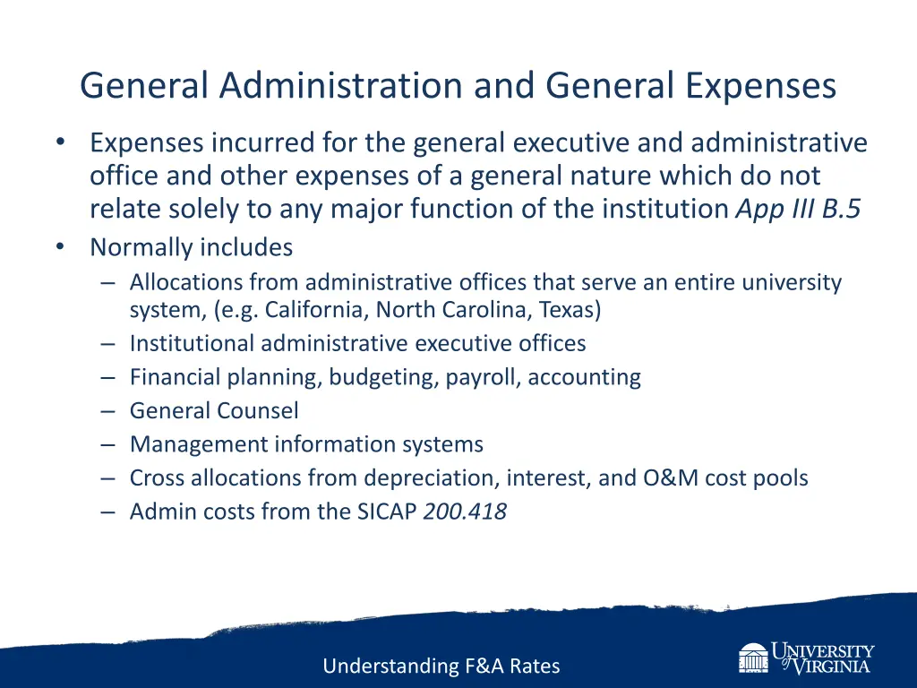 general administration and general expenses