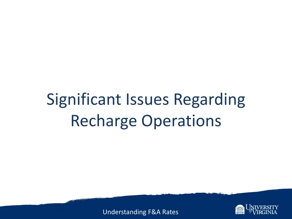 significant issues regarding recharge operations