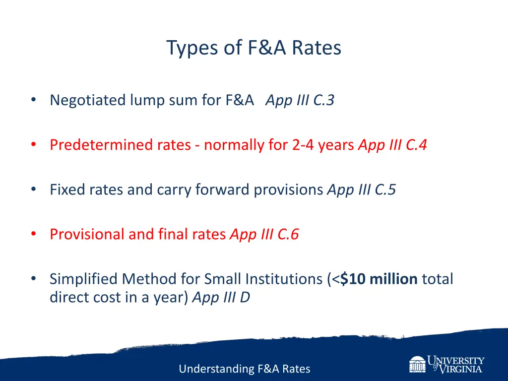 types of f a rates