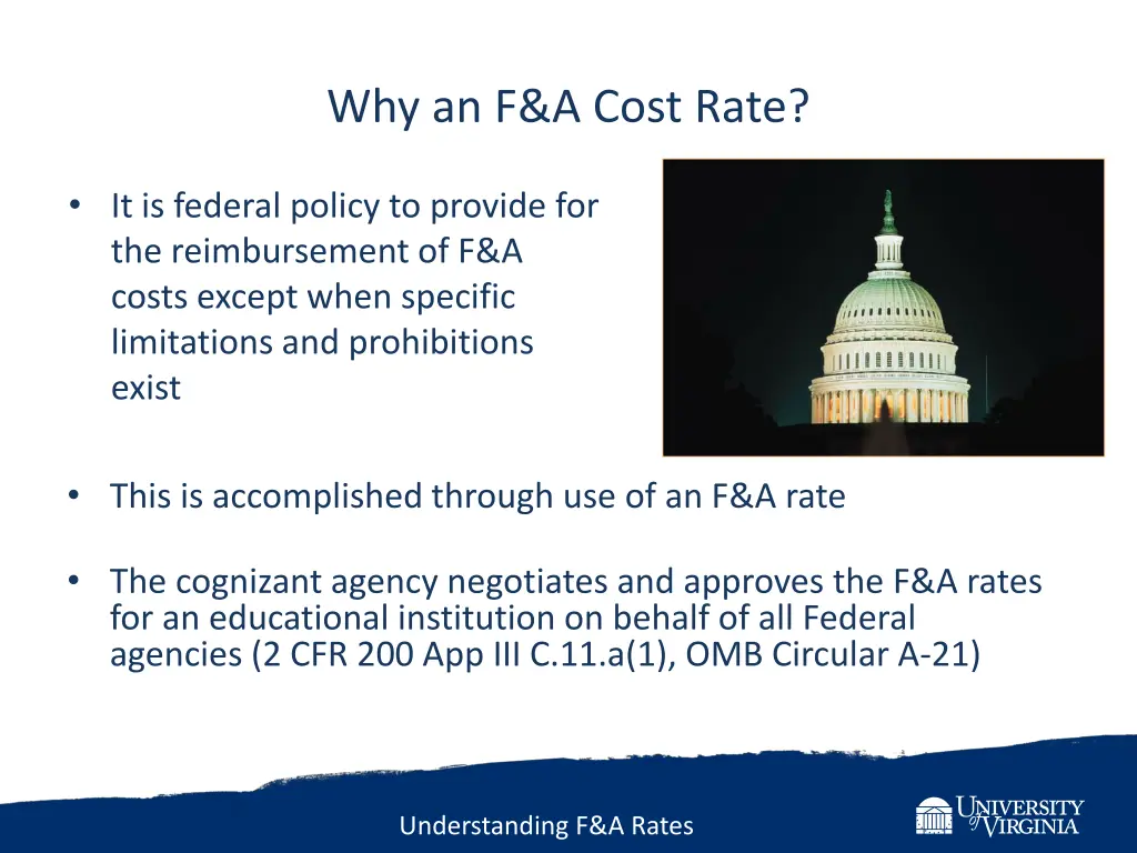 why an f a cost rate