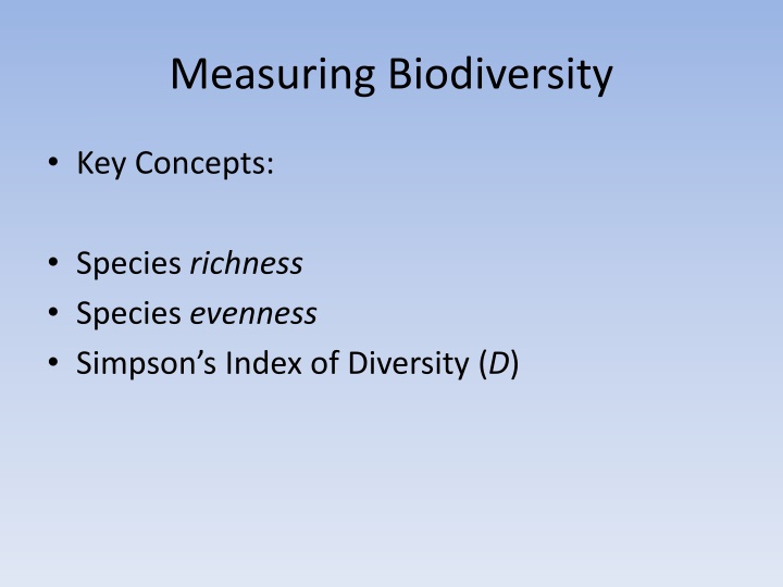 measuring biodiversity
