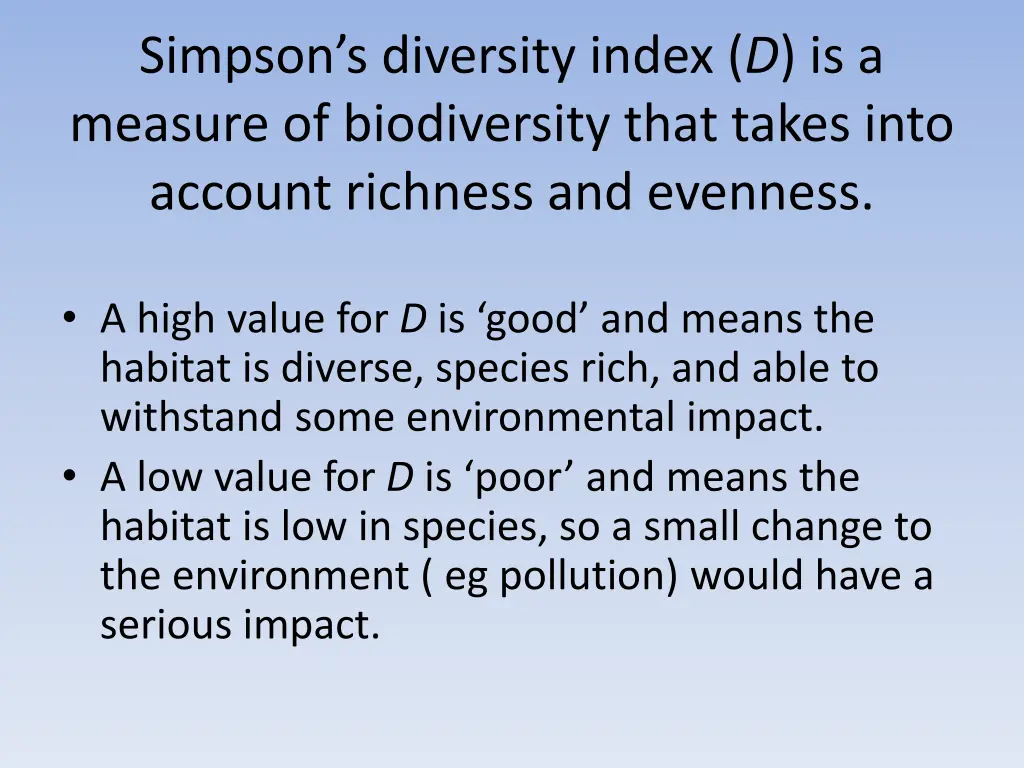 simpson s diversity index d is a measure