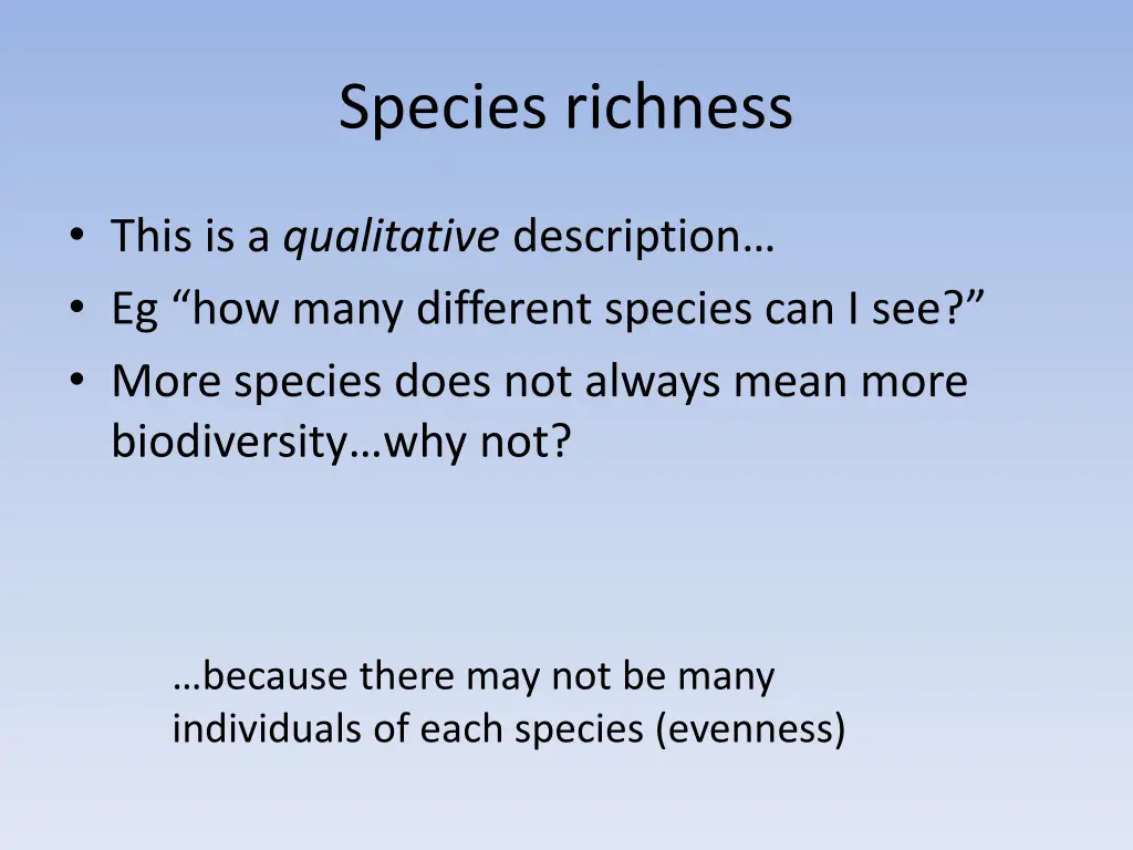 species richness