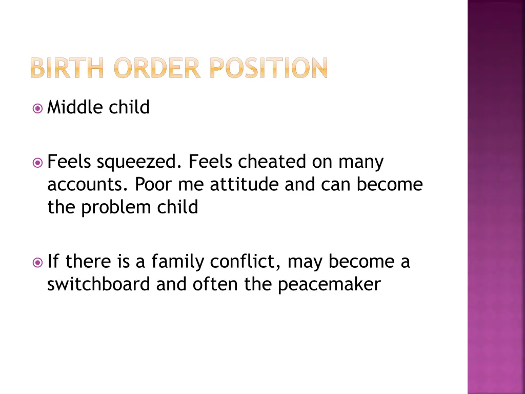 birth order position 2