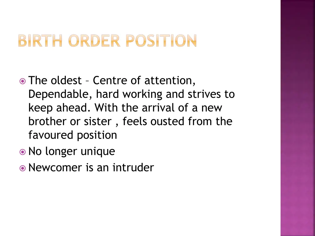 birth order position