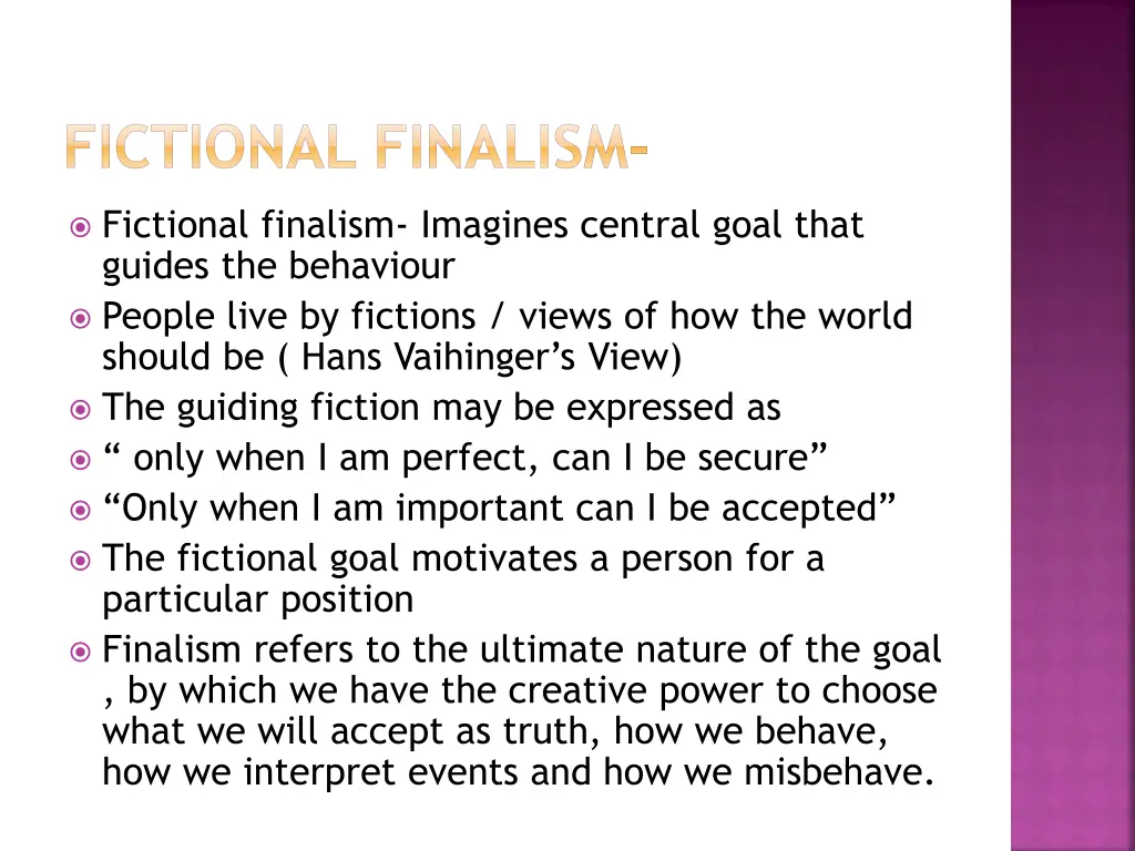 fictional finalism