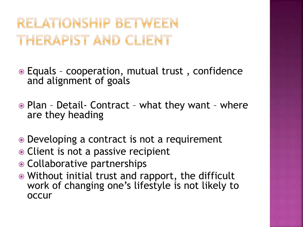 relationship between therapist and client