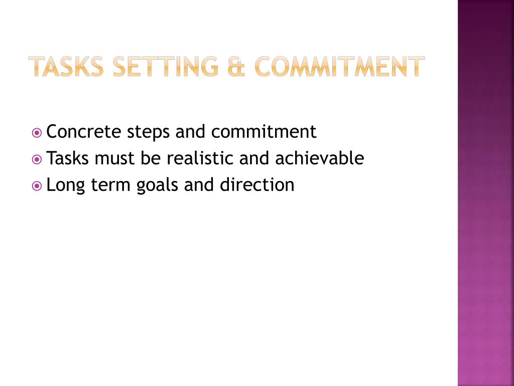 tasks setting commitment