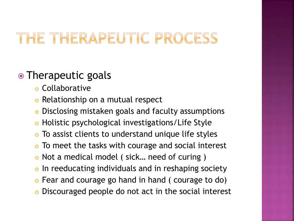 the therapeutic process