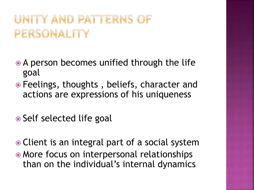 unity and patterns of personality 1