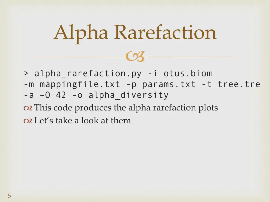 alpha rarefaction