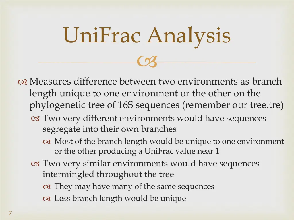 unifrac analysis
