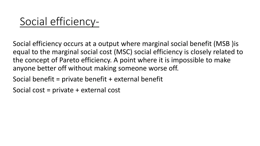 social efficiency