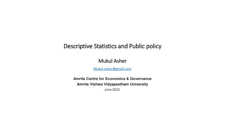 descriptive statistics and public policy
