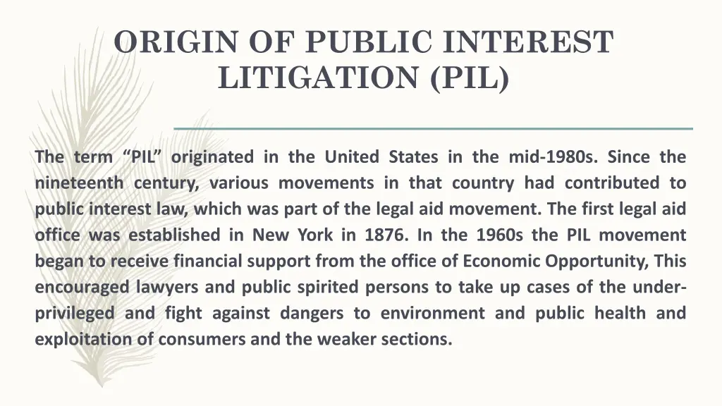 origin of public interest litigation pil