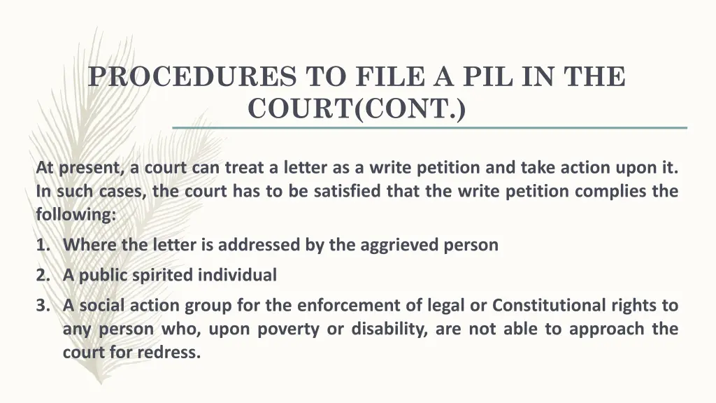 procedures to file a pil in the court cont