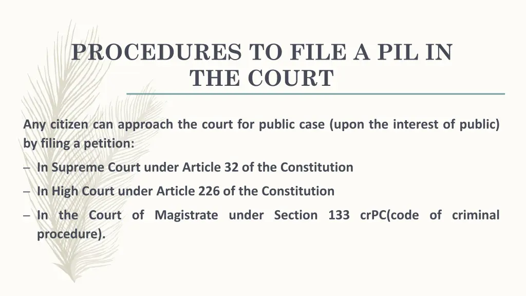 procedures to file a pil in the court