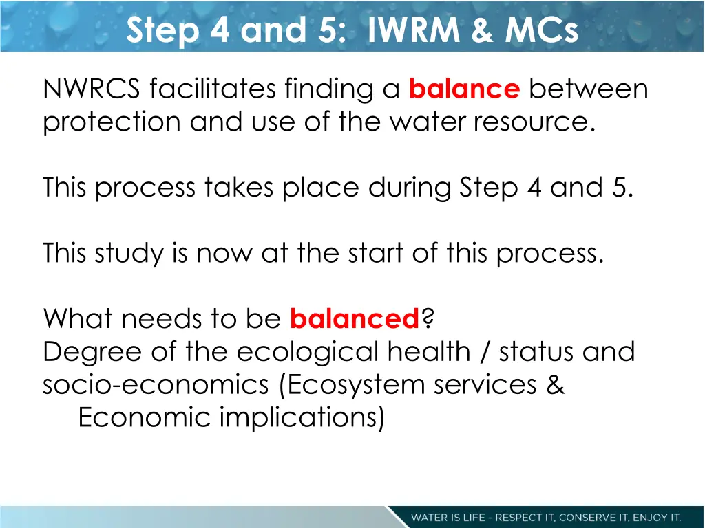 step 4 and 5 iwrm mcs