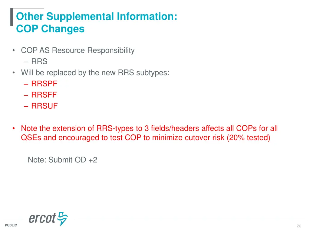 other supplemental information cop changes