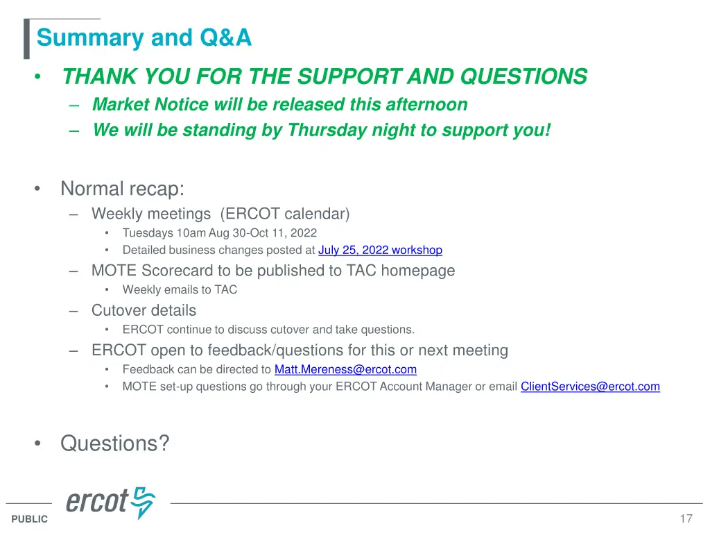 summary and q a
