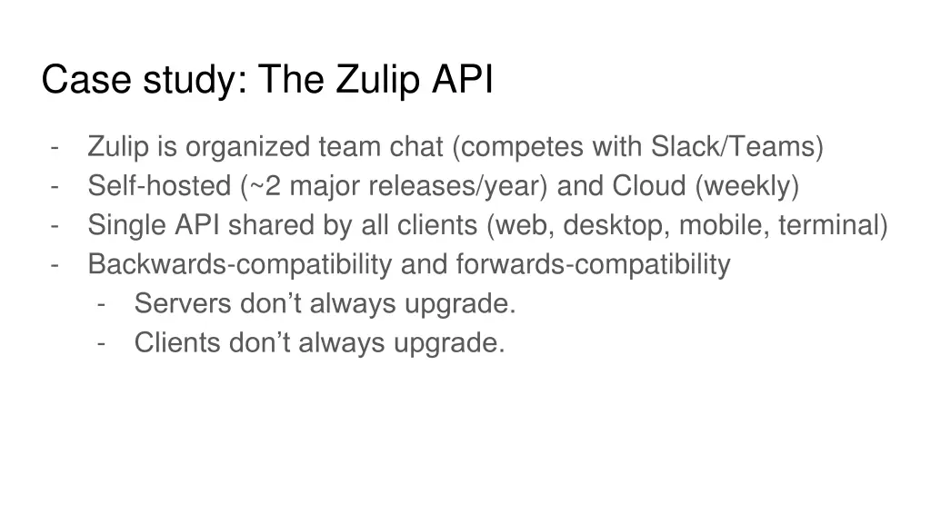 case study the zulip api