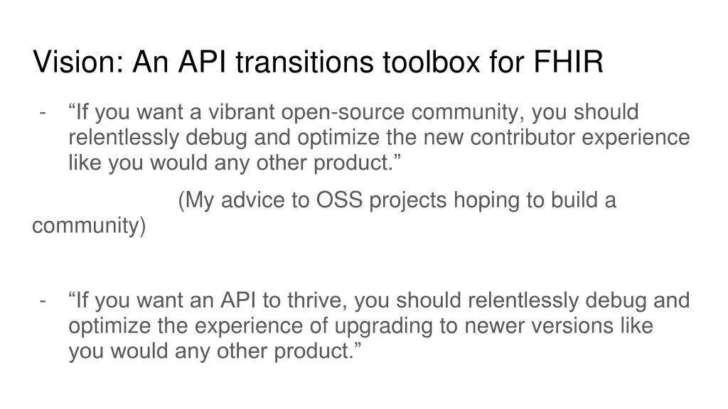 vision an api transitions toolbox for fhir