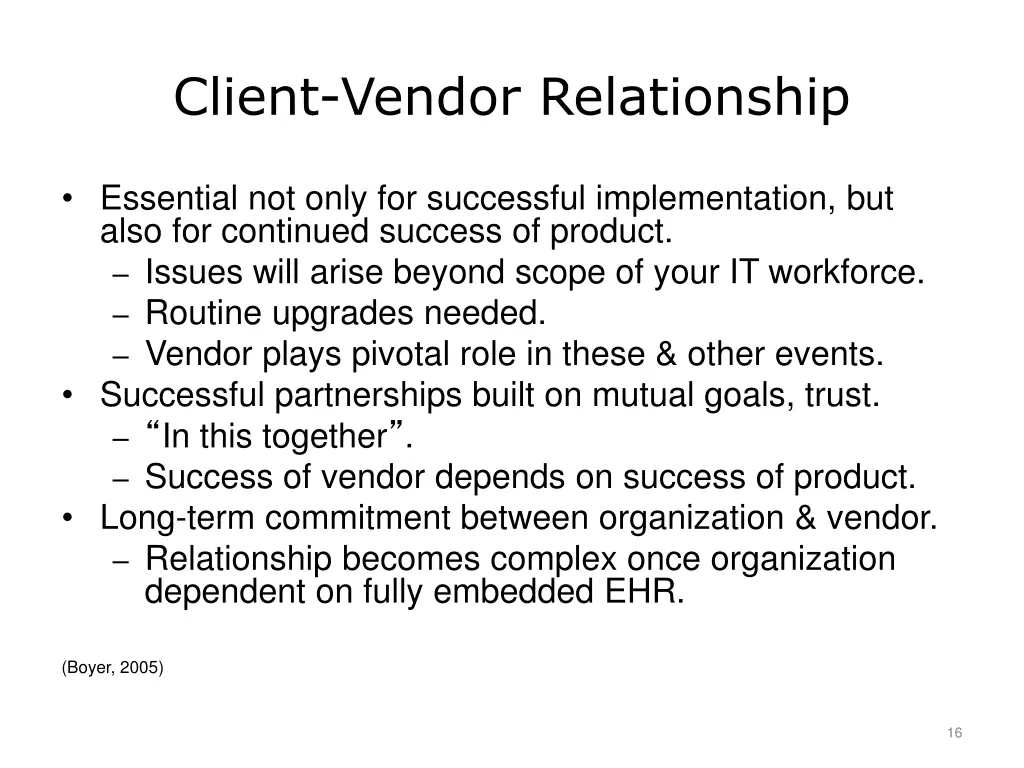 client vendor relationship