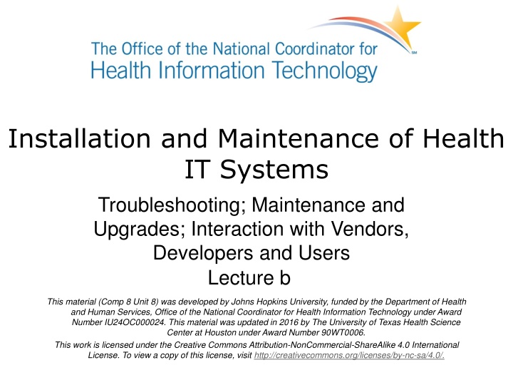installation and maintenance of health it systems