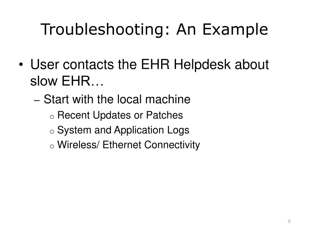troubleshooting an example