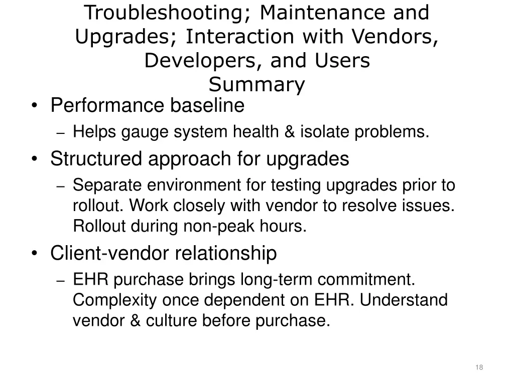 troubleshooting maintenance and upgrades 1