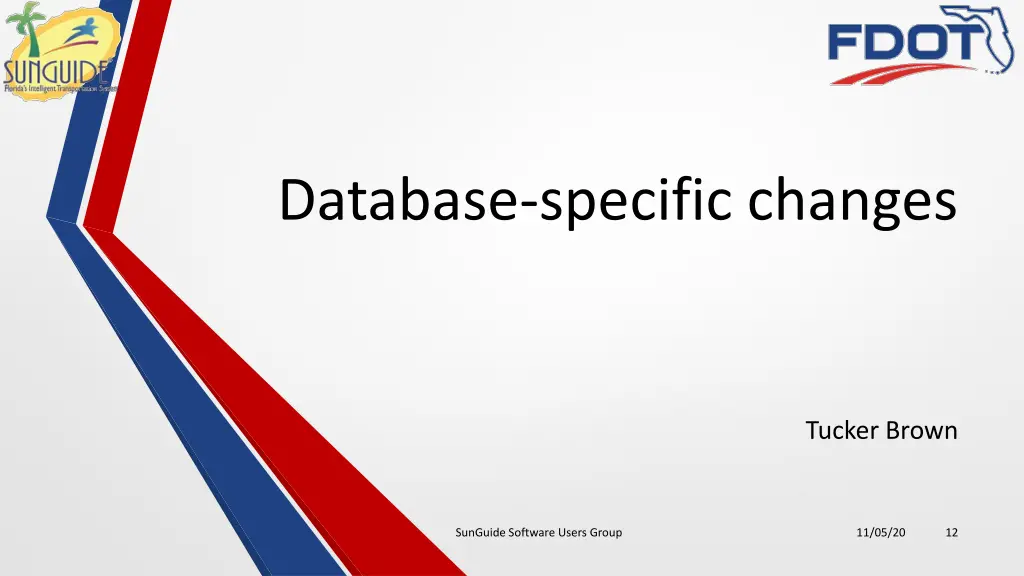 database specific changes