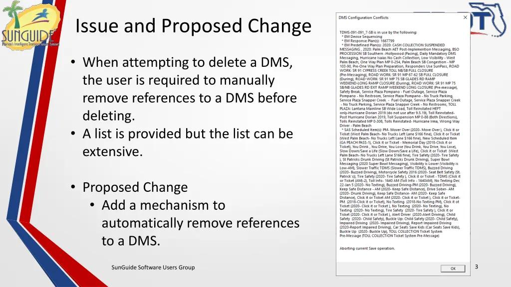 issue and proposed change
