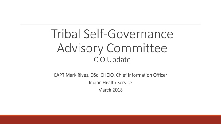tribal self governance advisory committee