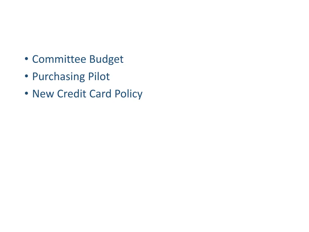 committee budget purchasing pilot new credit card