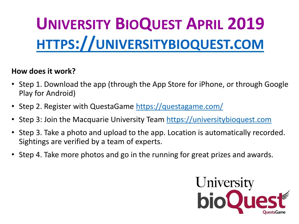 u niversity b io q uest a pril 2019 https