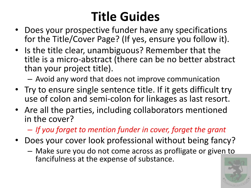 title guides