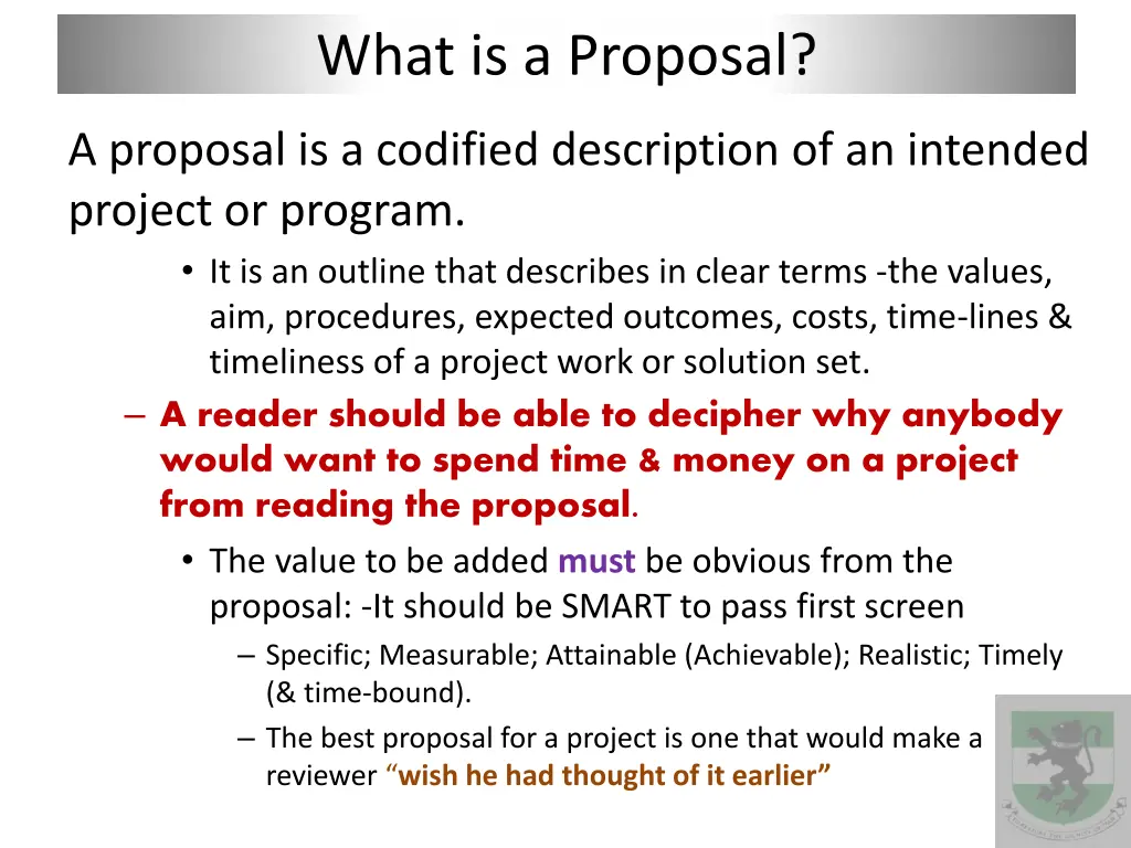 what is a proposal